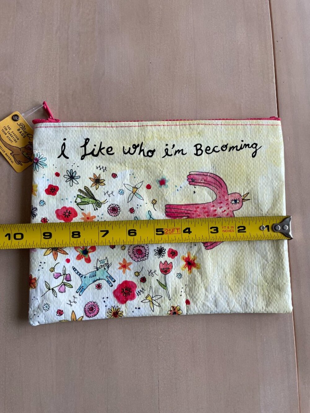 Entire Closet $5! NWT 9"x7" Blue Q Bags I Like Who I'm Becoming Zipper Pouch - Picture 12 of 14
